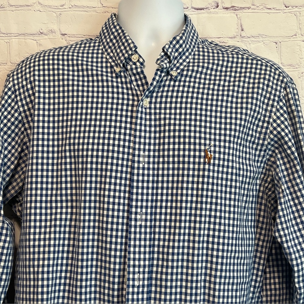 Ralph Lauren Blue Checkered Plaid Men's Shirt